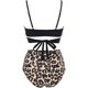 thumbnail image 3 of Conjunto de bikini de vendaje de talle alto para mujer Trajes de baño de dos piezas con realce L 0-leopardo amarillo Jormftte WMPH-647-3, 3 of 7