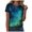 Dark Green, variant on Womens 3/4 Sleeve T Shirts Galaxy Starry Sky Print Crew Neck Loose Fit Casual Summer Tops