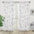 thumbnail image 4 of Watercolor Floral Lavender Semi-Sheer Rod Pocket Curtain Panels by Sweet Jojo Designs, 4 of 5