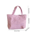thumbnail image 3 of Tanyzvel Women Gingham Canvas Tote Bag, Reusable Shopping Shoulder Bag, Lightweight Plaid Handbag for School Work Outdoor Daily Use, 3 of 6