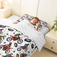 thumbnail image 3 of Manfei Sporty Motocross Twin Comforter Sets,Cute Stars Bedding Set,White,Reversible,2 Pieces,1 Comforter and 1 Pillowcase, 3 of 7