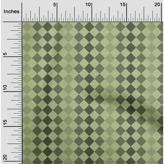 oneOone Silk Tabby Light Green Fabric Argyle Check Dress Material Fabric Print Fabric By The Yard 42 Inch Wide