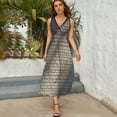 thumbnail image 3 of White Brick Wall, Brick Stone Wall Womens Night Club Maxi Dress V Neck Sleeveless Bohemia Long Dresses, 3 of 9