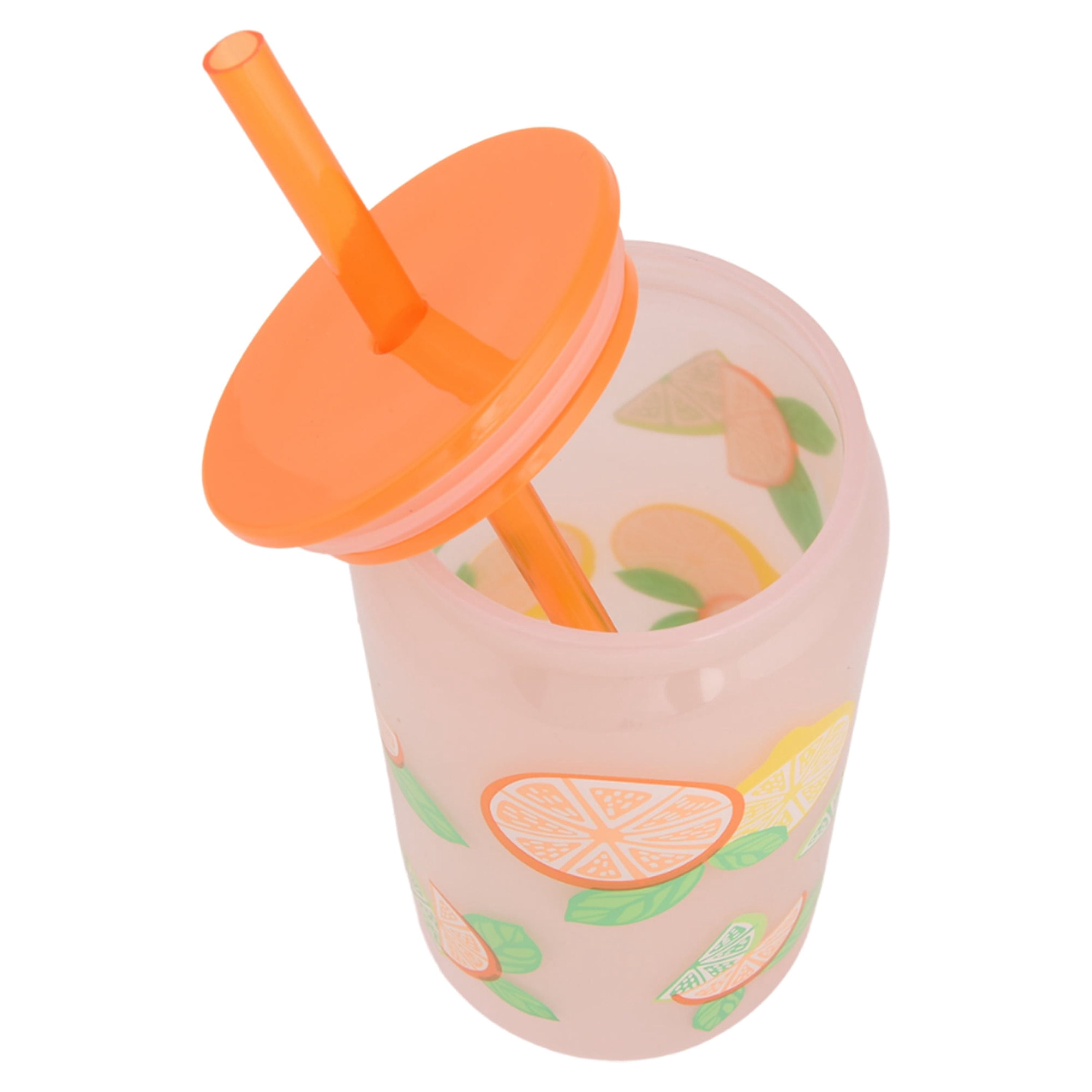 Mainstays 20-Ounce Color-Changing Acrylic Can Shape Tumbler, Lemon & Orange Print