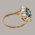 thumbnail image 3 of LBG British Made 18k Rose Gold Natural London Blue Topaz & Cultured Pearl Womens Anniversary Ring - 33 size options - Size 9.25, 3 of 6
