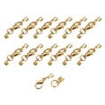 thumbnail image 1 of Unique Bargains 20Sets 3mm Fold Over Cord Ends with Lobster Claw Clasps, Terminator Crimp End Caps, Gold Tone, 1 of 7