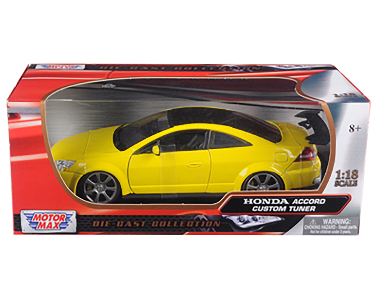 2003 Honda Accord Custom Tuner Yellow 1 18 Diecast Model Car by Motormax Walmart