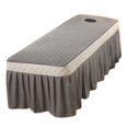 thumbnail image 1 of 2xSPA de de Cama de Belleza Sábana Acolchada con Cenefa Gris Sunnimix Hoja de cenefa de mesa de masaje, 1 of 8