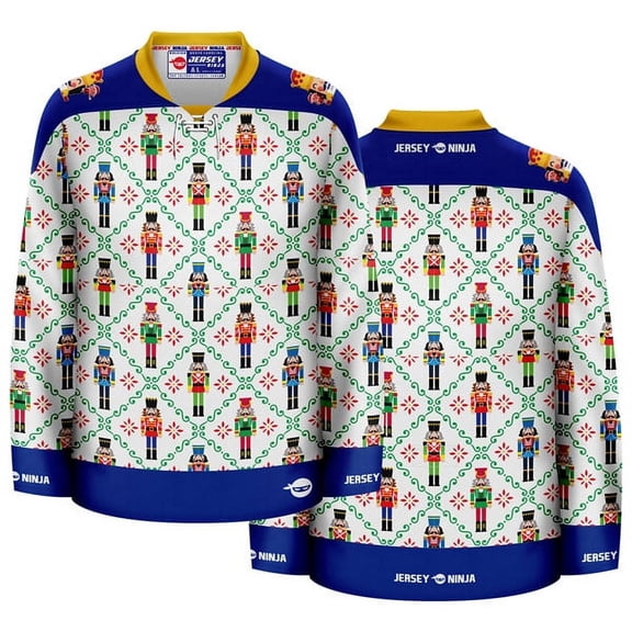 Christmas Nutcrackers Ugly Sweater Holiday Hockey Jersey