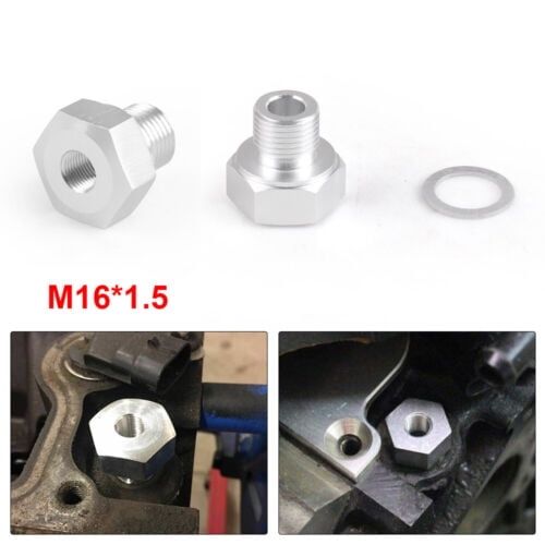 2pc M16x1.5 to 1/8 NPT Oil Pressure Adapter Fitting LS Swap Gauge Sensor Adapter