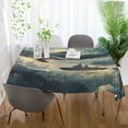 thumbnail image 3 of Yayeee Tablecloths 54" x 54" Rectangle Wrinkle Resistant Party Table Cover, Beige Floating Whale, 3 of 8