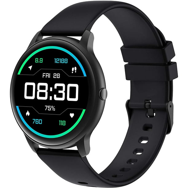 Yamay Smart Watch Compatible Iphone And Android Phones Swimming Waterproof Watches For Men Women Round Smartwatch Fitness Tracker Heart Rate Monitor Digital Watch With Unlimited Watch Faces Black Walmart Com Walmart Com