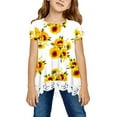 thumbnail image 5 of ONLYSHE Girls Summer Pleated Short Sleeve Tunic Tops Flare Blouse T-Shirt for Kids Size 4-14, 5 of 8