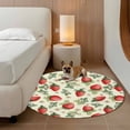 thumbnail image 3 of Red Strawberry Round Rug 3.3ft Washable Circle Entryway Rugs Non Slip Summer Fruits Farmhouse Leaves Flower Pastoral Area Rug Indoor Floor Carpet for Bedroom Kitchen Home Office Dining Room, 3 of 8