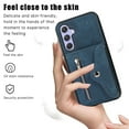 thumbnail image 6 of ELEHOLD Crossbody Wallet Case For Samsung Galaxy A72,with RFID Card Slots Zipper Pocket Kickstand Function Shockproof Purse Case with Detachable Shoulder Strap,Blue, 6 of 7