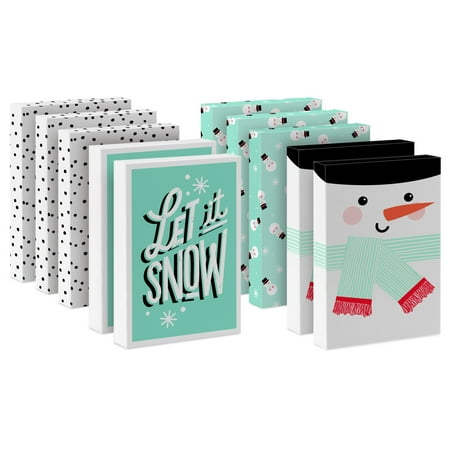 Hallmark 10-pack Assortment Medium Holiday Gift Box Bundle (It's Snow Time)