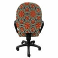 thumbnail image 3 of Oriental Office Chair Slipcover, Doodle Style Floral Arrangement with Prehistoric Composition Mosaic Design, Protective Stretch Decorative Fabric Cover, Standard Size, Multicolor, by Ambesonne, 3 of 5