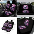 thumbnail image 2 of Renewold Skull Flower Butterfly 15 PCS Car Seat Covers Set for Women, with Steering Wheel Rear View Mirror Cover Seat Belt Pads Trash Bin Sunglass Pocket Coasters Key Chain Car Accessories, 2 of 7