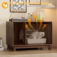 thumbnail image 2 of Litter Box Enclosure with Sliding Door, Modern Indoor  House Furniture for Living Room, Walnut, 2 of 6