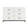 thumbnail image 2 of Benjara BM313171 Thiem 61 in. Wide Dresser - 6 Drawers with Handles - Wood Finish - White & Black, 2 of 5