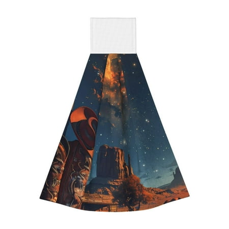 

Ocsxa Cowboy Boots Under Starry Sky for Hand Towels Hand Wipes with Velcro Soft and Fast Absorbent Hanging Towels Reusable Cleaning Cloth for Kitchen/Bathroom/Laundryroom 14x18In