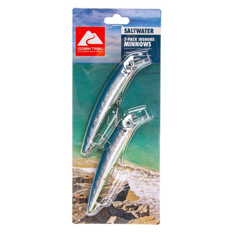 Ozark Trail Minnow Inshore Saltwater Fishing Lures, 2-Pack photo 1