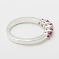 thumbnail image 5 of LBG British Made Solid 10k White Gold Natural Ruby Womens band Ring - 33 size options - Size 10.25, 5 of 6