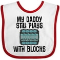 thumbnail image 3 of Inktastic Auto Mechanic Daddy Still Plays with Blocks Boys or Girls Baby Bib, 3 of 4