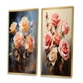 thumbnail image 3 of Designart "Peach Roses love expression I" Roses Framed Wall Art Set Of 2 - Peach Floral Frame Gallery Set For Office Decor, 3 of 6