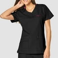 thumbnail image 3 of Wink WonderFLEX Patience - Women's Curved Notch Neck Scrub Top, Black, XS Regular, 3 of 3