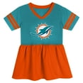 thumbnail image 2 of Girls Preschool Aqua Miami Dolphins Stadium Lights Fashion Jersey Dress, 2 of 3