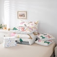 thumbnail image 5 of Feelyou Kawaii Dinosaur Kids Twin Bedding Sets 7-Piece, Cute Dino Animal Bedding Comforter Set, Cartoon Flower Floral Reversible Sheet Sets, Lightweight Room Decor, 5 of 7