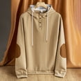 thumbnail image 4 of IWRICH Waffle Hoodie for Men Long Sleeve Casual Breathable Hooded Sweatshirts Loose Fit Lightweight Cozy Pullover Tops Khaki S, 4 of 5