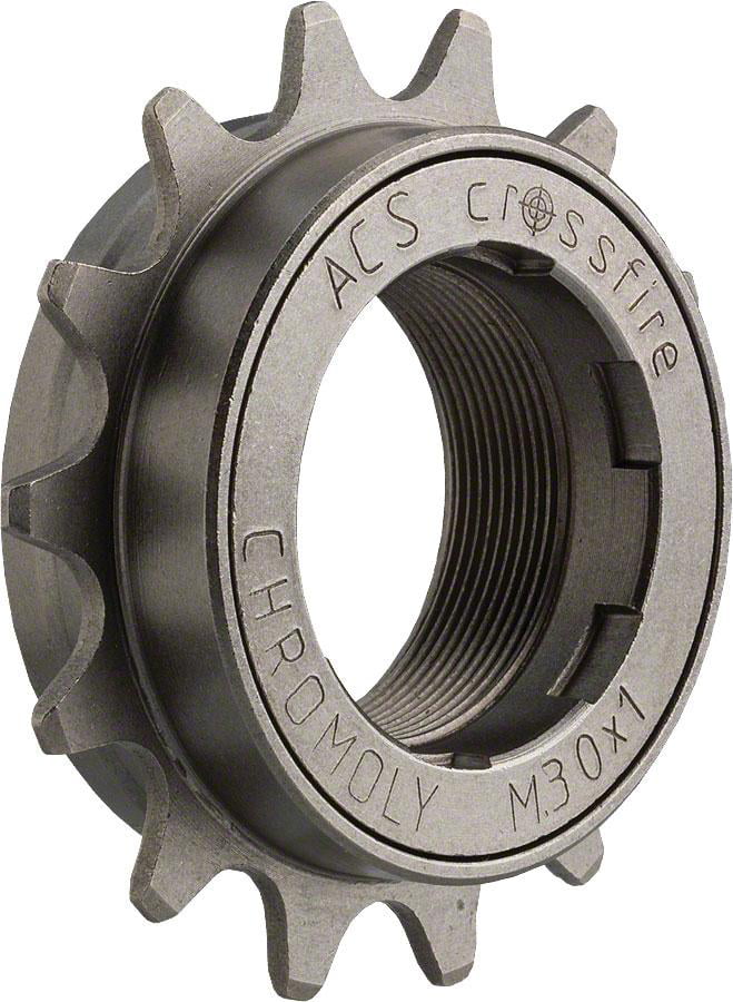 ACS Crossfire BMX freewheel 14T x 3/32" silver M30x1 threads fits 1/8" & 3/32" 