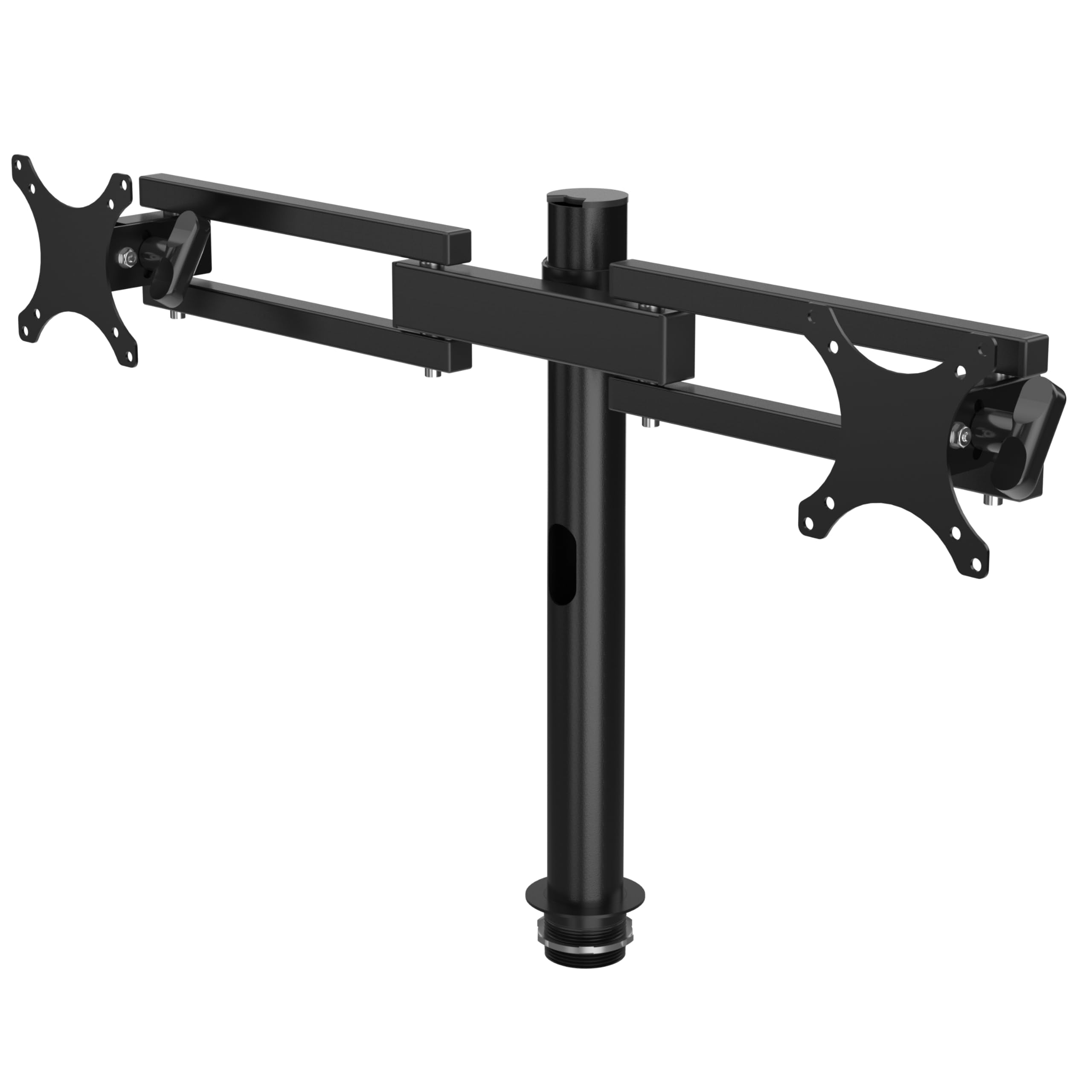 VERSADESK Dual Monitor Stand - Height Adjustable Arms -Fits Screens - VESA Mount - 360° Rotation, Each Arm Holds 22 lbs | Black (13–27")
