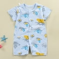 thumbnail image 2 of Zanarzt Infant Girl Summer Romper Baby Boys Romper Short Sleeve Baby Jumpsuit with Snap Cozy Baby Bodysuit for Boys Newborn Infant Blue,0-6 Months, 2 of 4