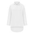 thumbnail image 5 of Penkiiy Cotton Linen Shirts For Women 2024 Buttons V Neck Long Sleeve Tops Trendy Dressy Blouses Casual Loose Comfy Tunic Clothes XL White, 5 of 8