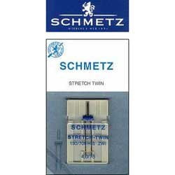Schmetz Stretch Twin Needles - Size 4.0 75/11, For synthetic suede and elastic knitwear. Constructed with two needles on a cross bar from a single shaft. Sews.., By Tacony