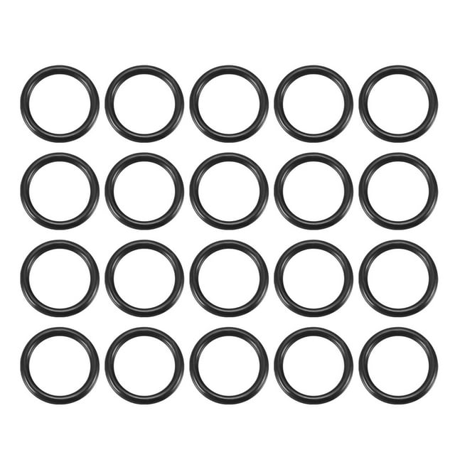 20 piezas de anillo de goma redondo de sellado de cruz, arandela de junta negra 13 mm x 1.5 mm