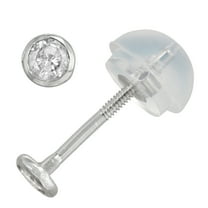 14k white gold kid's 0.1 cttw diamond bezel studs