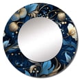 thumbnail image 2 of Designart "Nouveau Vines Of Cobalt Blue" Floral Rund Mirror For Wall Decor - Large Blue Round Printed Mirror -Cottage Round Living Room Mirror - 23" x 23", 2 of 6
