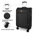 thumbnail image 4 of 26 Inch Softside Medium Checked Luggage,Expandable Soft Shell Suitcase with Spinner Wheels and TSA Lock,Durable Lightweight Travel Case,XJ1907-Black, 4 of 9