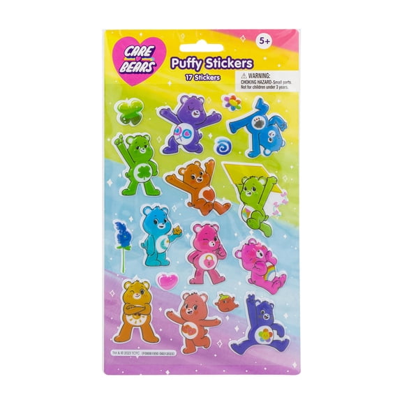 6 Pack- Care Bears 17 pc Puffy Stickers