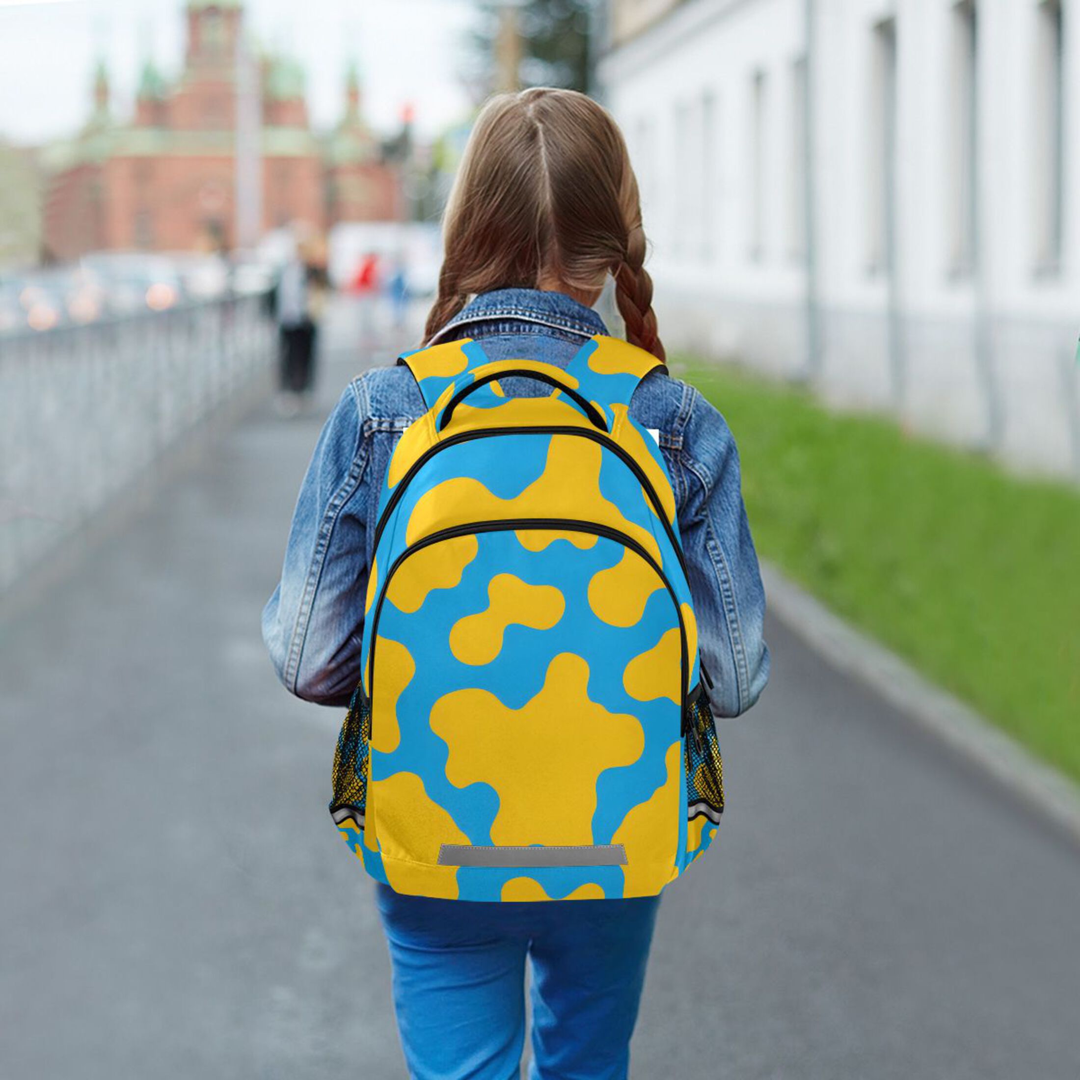 ALAZA Cow Print Backpack Elementary School Bag Bookbag Travel Rucksack