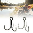 thumbnail image 2 of High Carbon Steel Trebles Hook with Blood Grooves Lures Fishing Tackle Fish Hook for Lake, River, 2 of 8