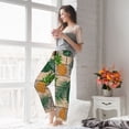 thumbnail image 4 of Uemuo Pineapples Palm Leaves Pattern Women's Wide Leg Palazzo Lounge Pants with Pockets Light Weight Loose Comfy Casual Pajama Pants-X-Large, 4 of 9