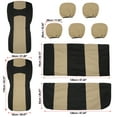 thumbnail image 6 of Unique Bargains 9Pcs Universal Fit Full Car Seat Cover Kit Black Beige, 6 of 8