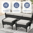 thumbnail image 5 of Opohoro 5-Piece Outdoor Conversation Set with Swivel Rocking Chairs, Ottomans & Side Tables, Black/Beige, 5 of 10