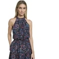 thumbnail image 2 of Falling Flowers Women's Ruffle Neck Midi Dress, Sizes XS-XL, 2 of 6