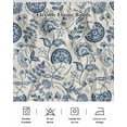 thumbnail image 7 of Farmhouse Navy Blue Floral Bed Skirt King Size 16" Drop Linen Boho Paisley Flower Rustic Ruffled Wrap Around Bed Skirts Adjustable Elastic Bedskirt Dust Ruffle for King Size Bed, 7 of 7